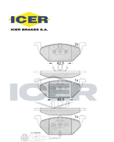 طقم تيل لقم امامى A5 بالفيشه - ICER